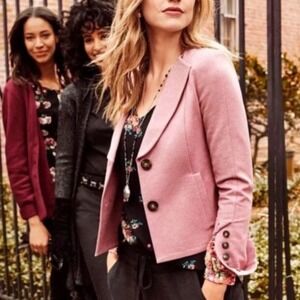 CAbi Applaud Jacket Mauve Pink Womens Size 4 Style 3550 Coat Button Front